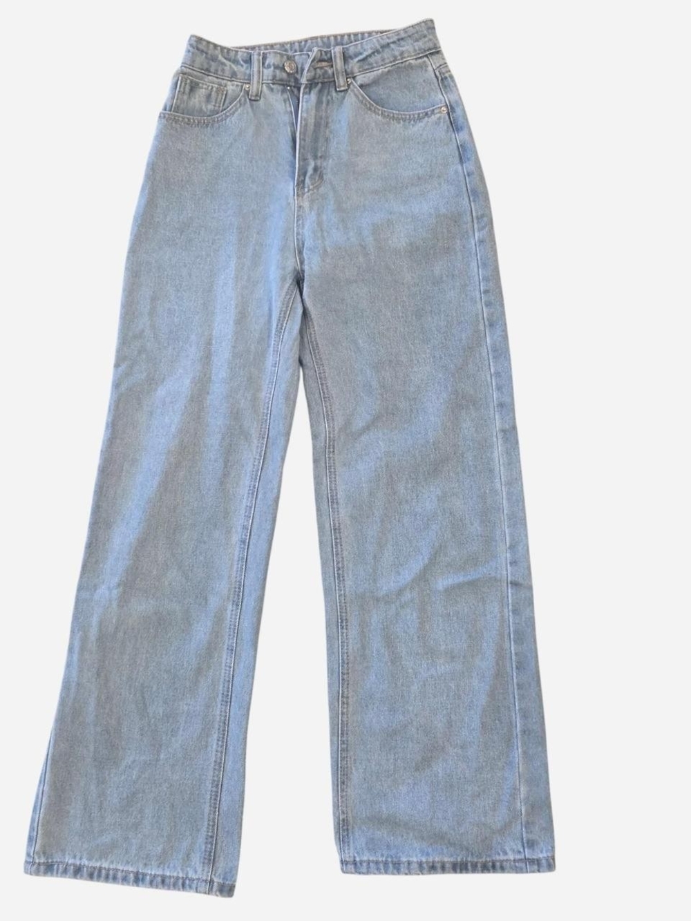 SHEIN Light Blue High-Rise Wide Leg Jeans
